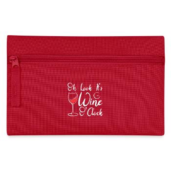 Amateur de vin oh regarde c’est le vin o horloge - Trousse - rouge - Devant