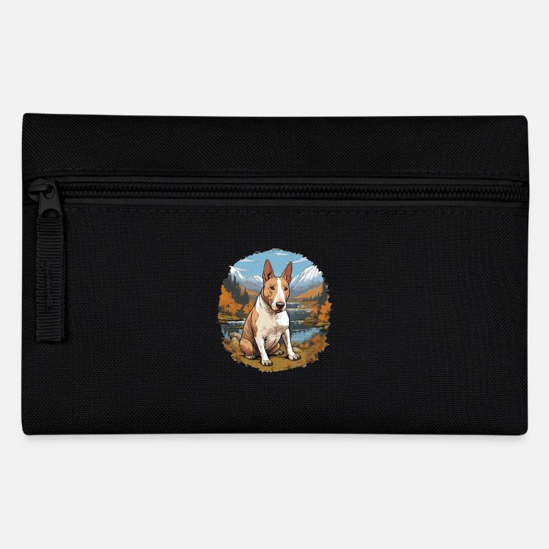 Hund Bullterrier - Federtasche - Schwarz