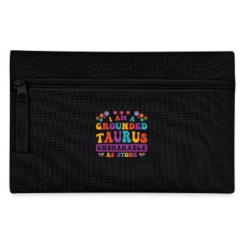 Taureau Zodiaque Personnalité Groovy Cool Taureau Idée - Trousse - noir - Devant
