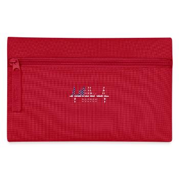 Boston Skyline Herzschlag USA Fan Herz Puls Liebe - Federtasche - Rot - Vorne