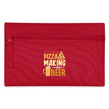 Powered by pizza making and beer - Pencil Case - red - Front