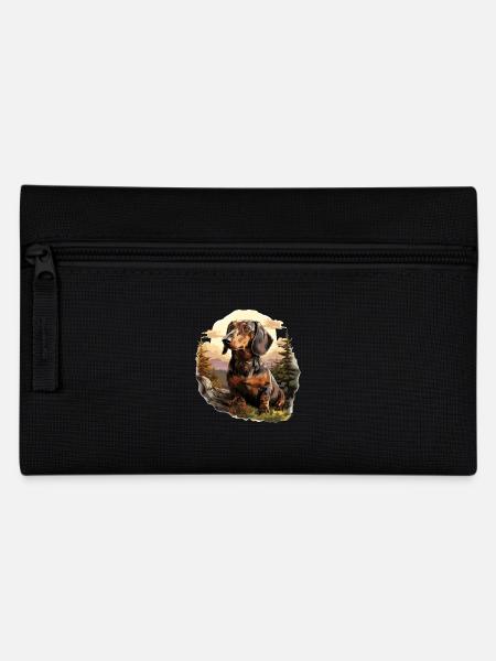 Hund Dackel - Federtasche - Schwarz