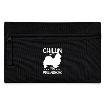Chillin with my best friend pekingese - Pencil Case - black - Front