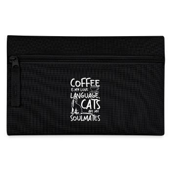 Le café est mon langage d’amour, les chats sont mes âmes sœurs - Trousse - noir - Devant