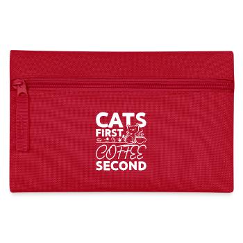Cats first coffee second - Federtasche - Rot - Vorne