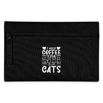 I need coffee to deal with my cats - Pencil Case - black - Front