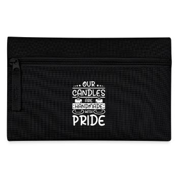Our candles are handmade with pride - Federtasche - Schwarz - Vorne