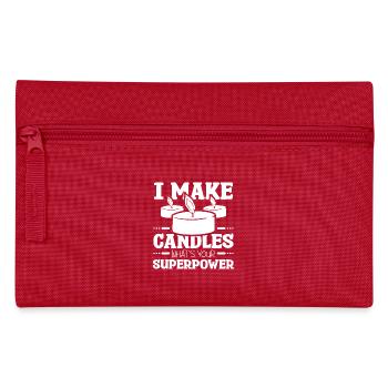 I make candles whats your superpower - Federtasche - Rot - Vorne