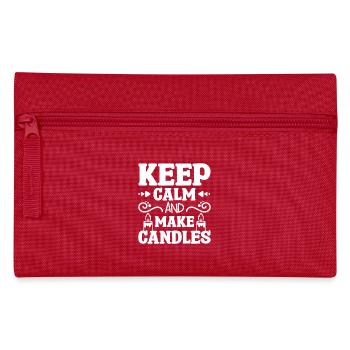 Keep calm and make candles - Federtasche - Rot - Vorne