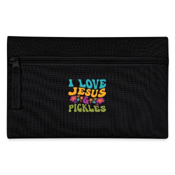 I Love Jesus & Pickles Pickles Lover Groovy - Pencil Case - black - Front