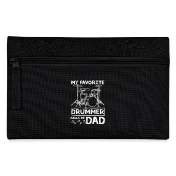 Fathers day My favorite drummer calls me dad - Federtasche - Schwarz - Vorne
