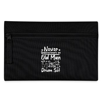 Never underestimate an old man with a drum set - Federtasche - Schwarz - Vorne