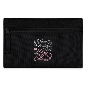 Never underestimate a girl with a cello - Pencil Case - black - Front