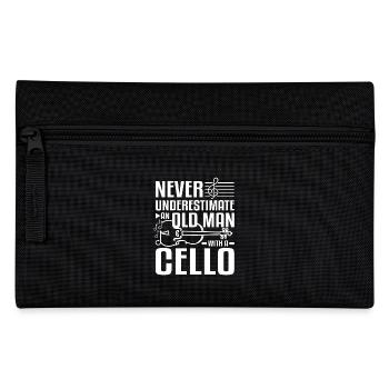 Never underestimate an old man with a cello - Pencil Case - black - Front