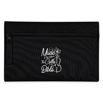 Music is my religion the cello is my bible - Pencil Case - black - Front