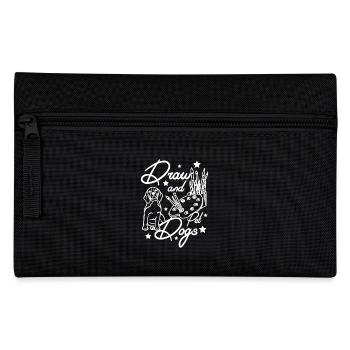Dog owner draw and pet dogs - Federtasche - Schwarz - Vorne