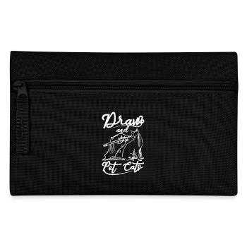 Cat owner draw and pet cats - Federtasche - Schwarz - Vorne