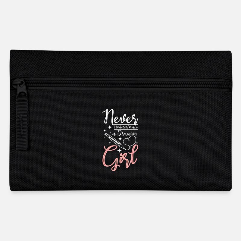 Ne sous-estimez jamais une fille qui dessine - Trousse - noir