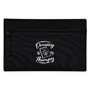 Drawing is my therapy - Pencil Case - black - Front