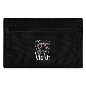 Never underestimate a girl with a violin - Pencil Case - black - Front