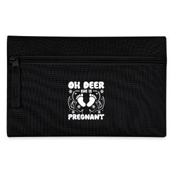 Christmas oh deer she is pregnant - Pencil Case - black - Front