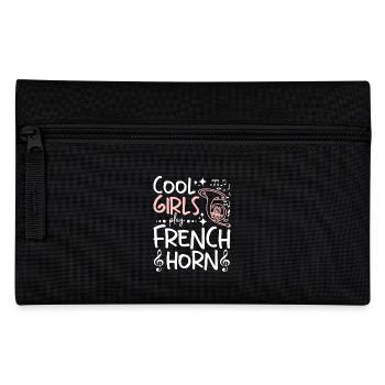 Cool girls play french horn - Pencil Case - black - Front