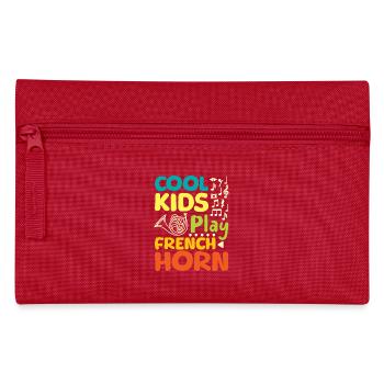 Des enfants musiciens, des enfants cool jouent du cor français - Trousse - rouge - Devant