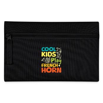 Musician children, cool kids play french horn - Pencil Case - black - Front