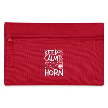 Restez calme et jouez du cor français - Trousse - rouge - Devant