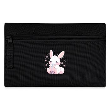 Kawaii Hase trinkt Boba Bubble Tea Chibi - Federtasche - Schwarz - Vorne