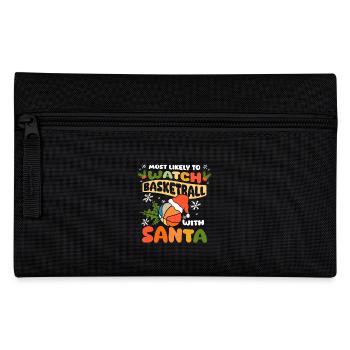 Most likely to watch Basketball with santa - Pencil Case - black - Front