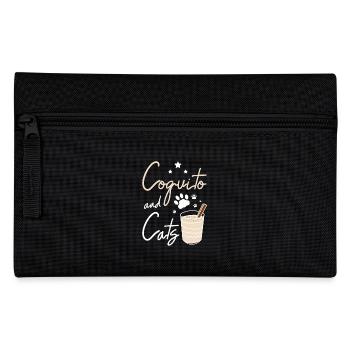 Cat Owner Christmas Lover, coquito and cats - Pencil Case - black - Front