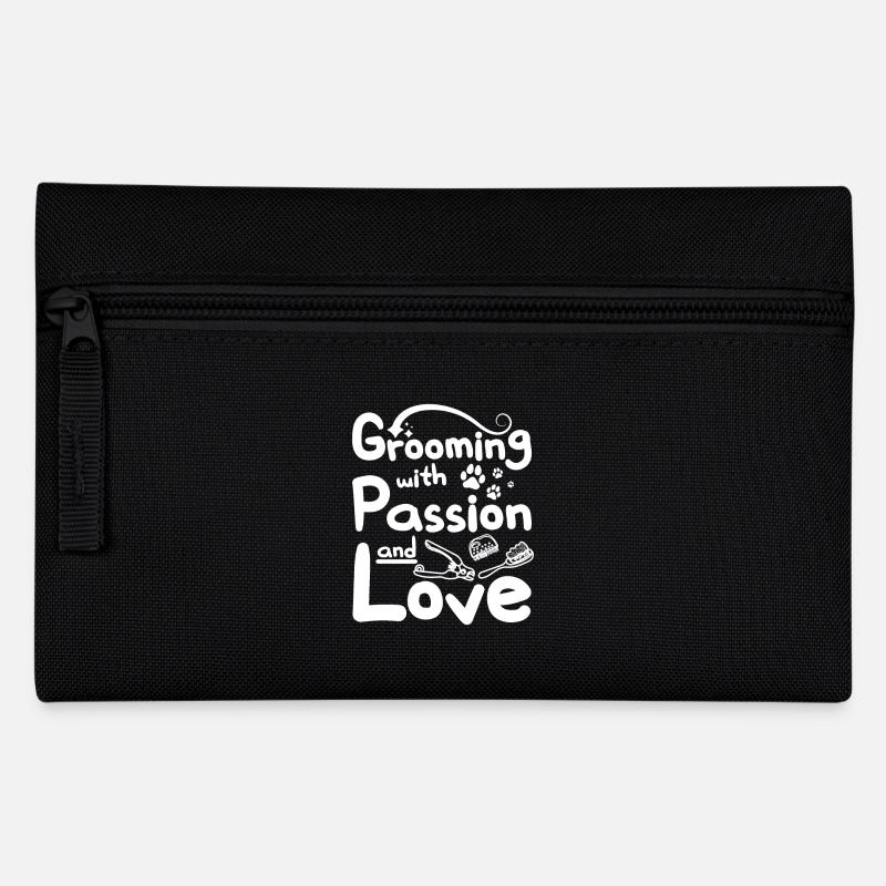 Pet grooming with passion and love - Federtasche - Schwarz