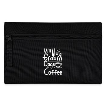 Will groom dogs for coffee, pet groomer - Federtasche - Schwarz - Vorne