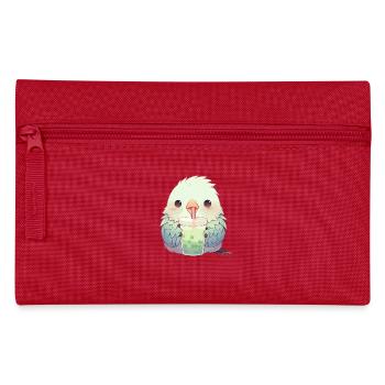 Kawaii Lovebird Drinks Boba Bubble Tea Chibi - Pencil Case - red - Front