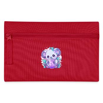 Kawaii Koala Boissons Boba Bubble Tea Chibi - Trousse - rouge - Devant