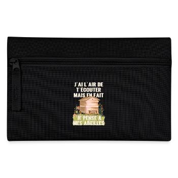 Cadeau apiculteur pense aux abeilles humour miel - Trousse - noir - Devant