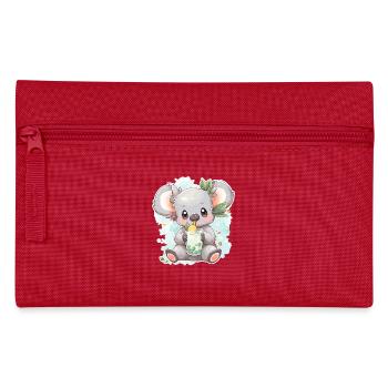 Kawaii Koala Boissons Boba Bubble Tea Chibi - Trousse - rouge - Devant