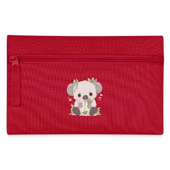 Kawaii Koala Boissons Boba Bubble Tea Chibi - Trousse - rouge - Devant