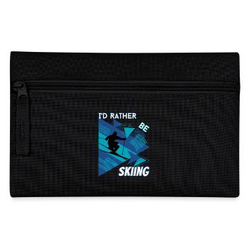 I'd Rather Ski - Ski Wintersportler Skifahrer - Federtasche - Schwarz - Vorne