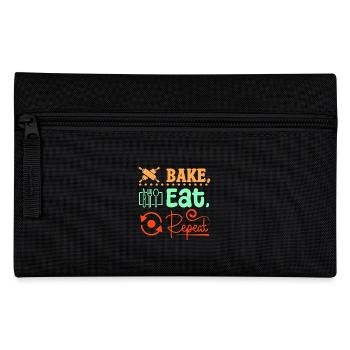 Baking bread eat repeat - Pencil Case - black - Front