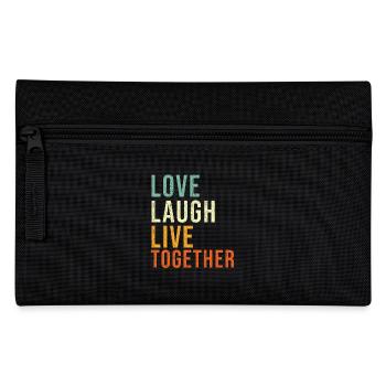 Liebe Lachen Zusammen leben Inspiration Zitat Familie - Federtasche - Schwarz - Vorne