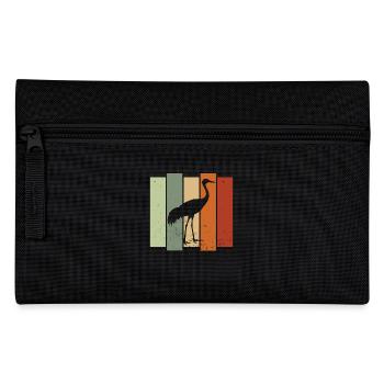 Sandhill Crane Retro Vogelbeobachtung Vogelbeobachter - Federtasche - Schwarz - Vorne
