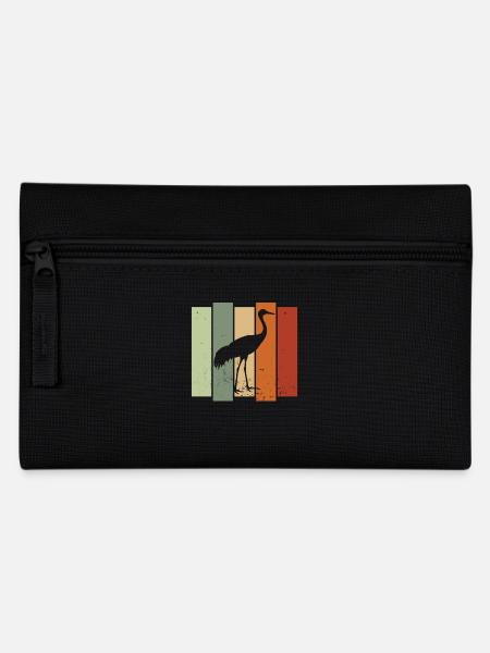 Sandhill Crane Retro Vogelbeobachtung Vogelbeobachter - Federtasche - Schwarz
