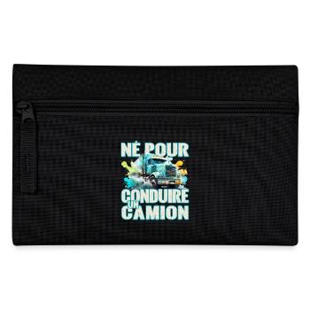 Cadeau routier chauffeur poids lourd camion humour - Trousse - noir - Devant
