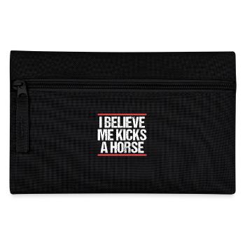 I believe me kicks a horse Denglisch - Pencil Case - black - Front