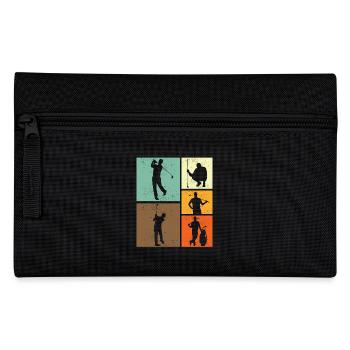 Golfliebhaber Retro-Vintage-Stil Golfer Golfen - Federtasche - Schwarz - Vorne