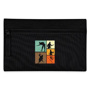 Billiard Retro Vintage Billiard Player Graphic - Pencil Case - black - Front