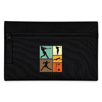Baseball Stilvolles Retro-Vintage-Design für Spieler - Federtasche - Schwarz - Vorne