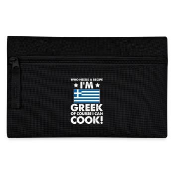 Griechische Küche Koch Koch Ich bin Grieche Natürlich Ich - Federtasche - Schwarz - Vorne